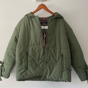 Quilted Ribbon Utility Jacket Sage Green Alpha Industries Sample Rare Women Sz M